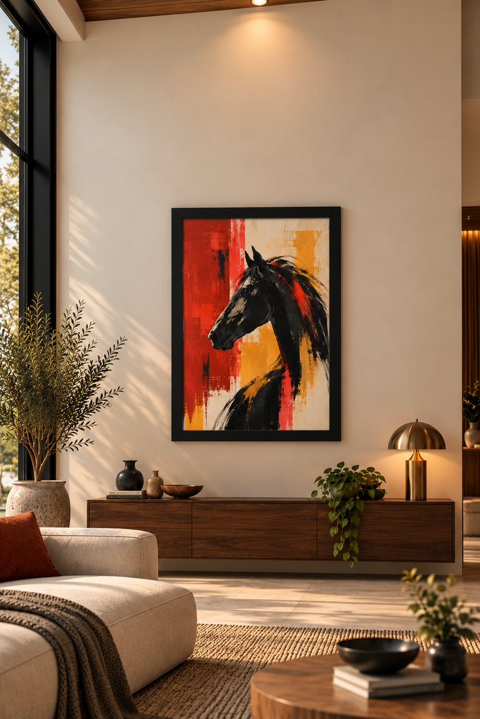 Wild Majesty – Premium Abstract Horse Framed Wall Art - X20