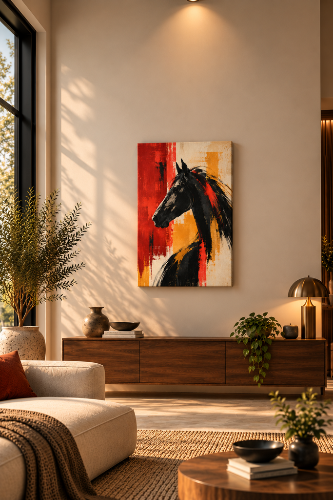 Wild Majesty – Premium Abstract Horse Canvas Wall Art - X21