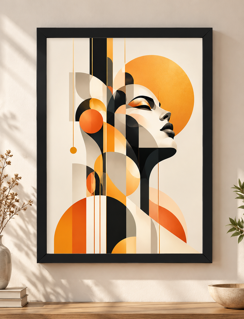Solara | Modern Geometric Portrait Framed Wall Art - X01 (Medium (11.7X16.5 inches))