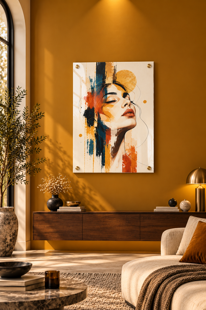 Golden Muse – Premium Abstract Acrylic Wall Art - X17